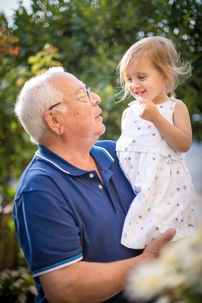 Grandfather and grandchild